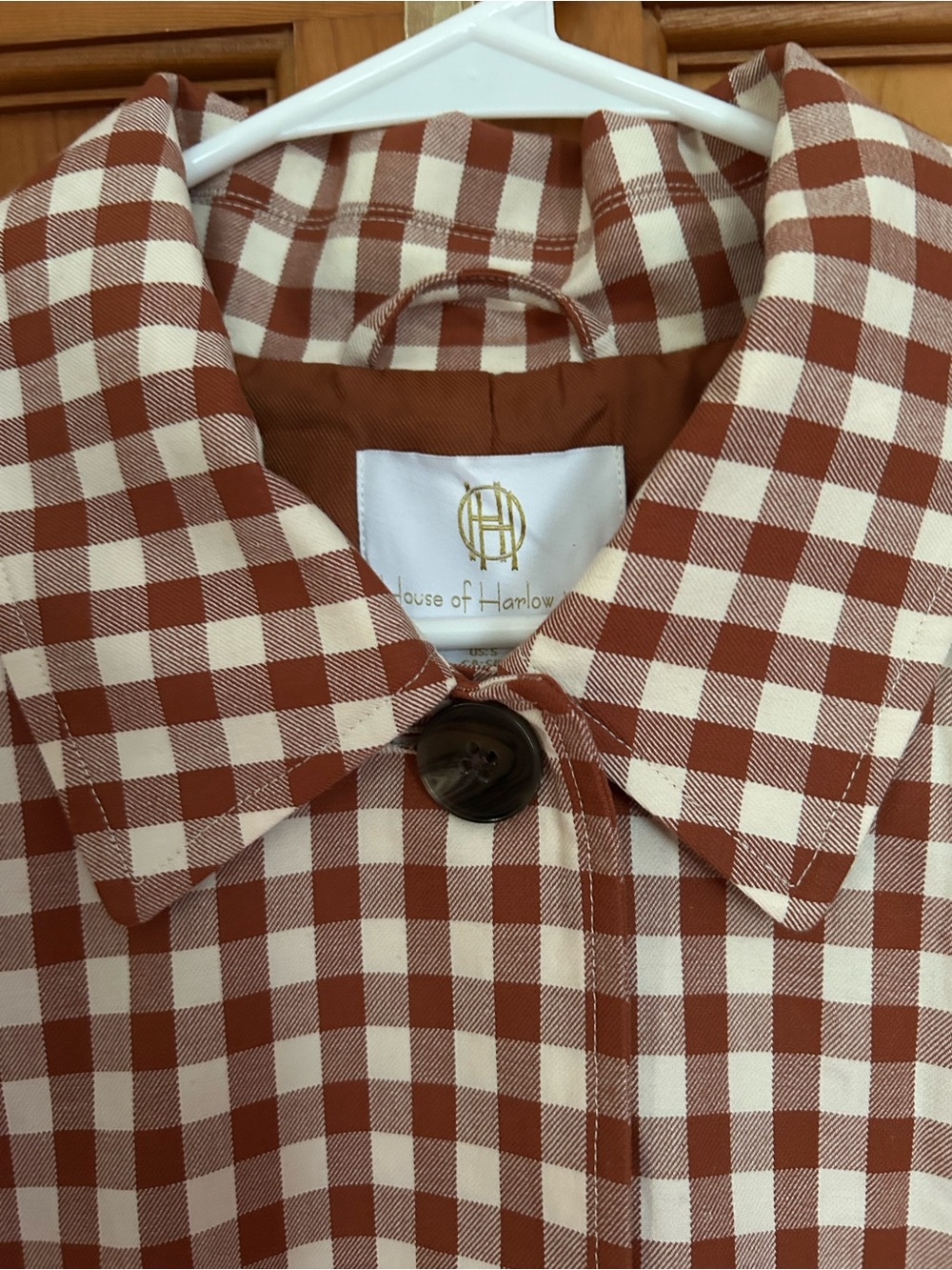 NWT HOUSE OF HARLOW 1960 Trench Coat Gingham Rustic Size Small - Picture 10 of 14
